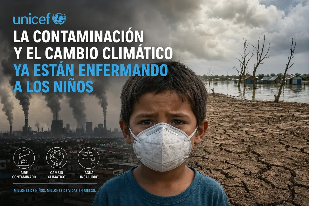 Unicef La contaminación y el cambio climático ya están enfermando a los niños